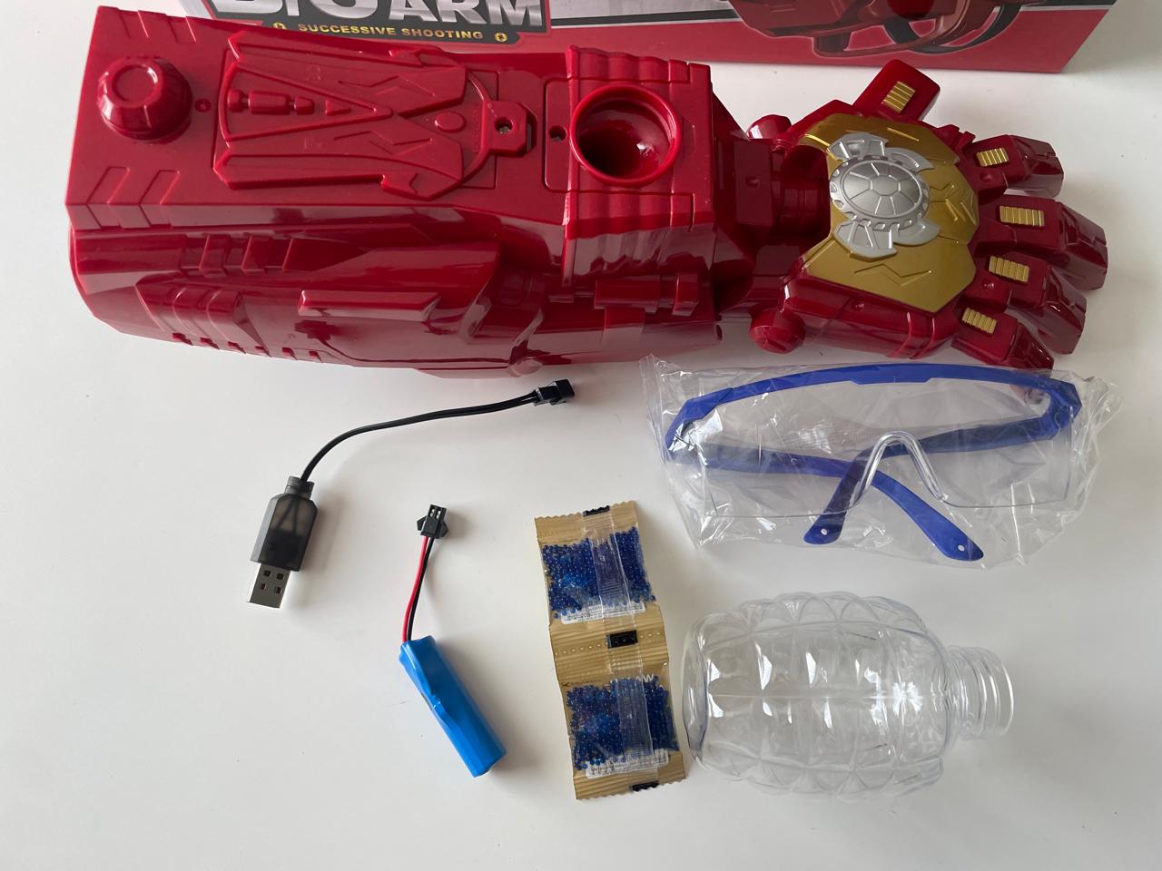 🦾 ¡LA DIVERSIÓN DEL FUTURO ESTÁ EN TUS MANOS!
PISTOLA MANO ROBOT IRON MAN CON MUNICIÓN DE HIDROGEL