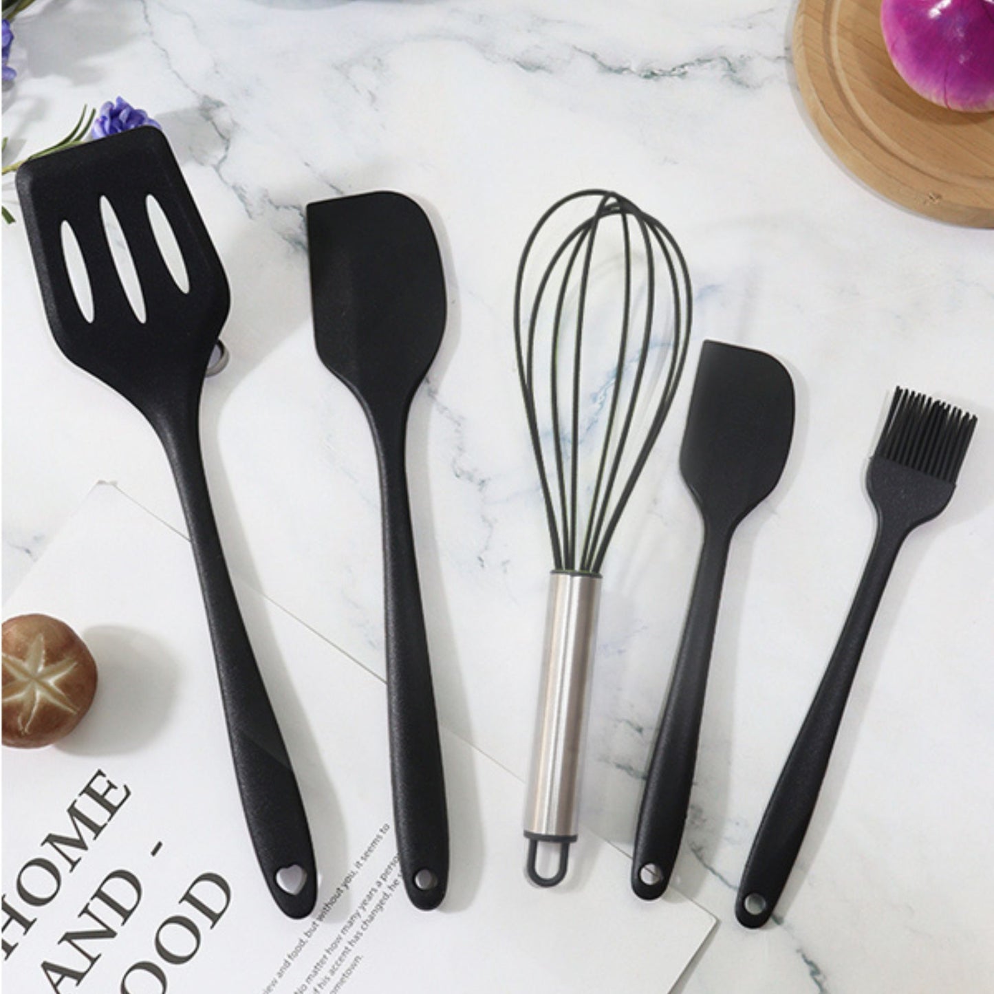 🍳 Set de 5 Espátulas de Silicona — Cocina Fácil, Práctica y Sin Complicaciones