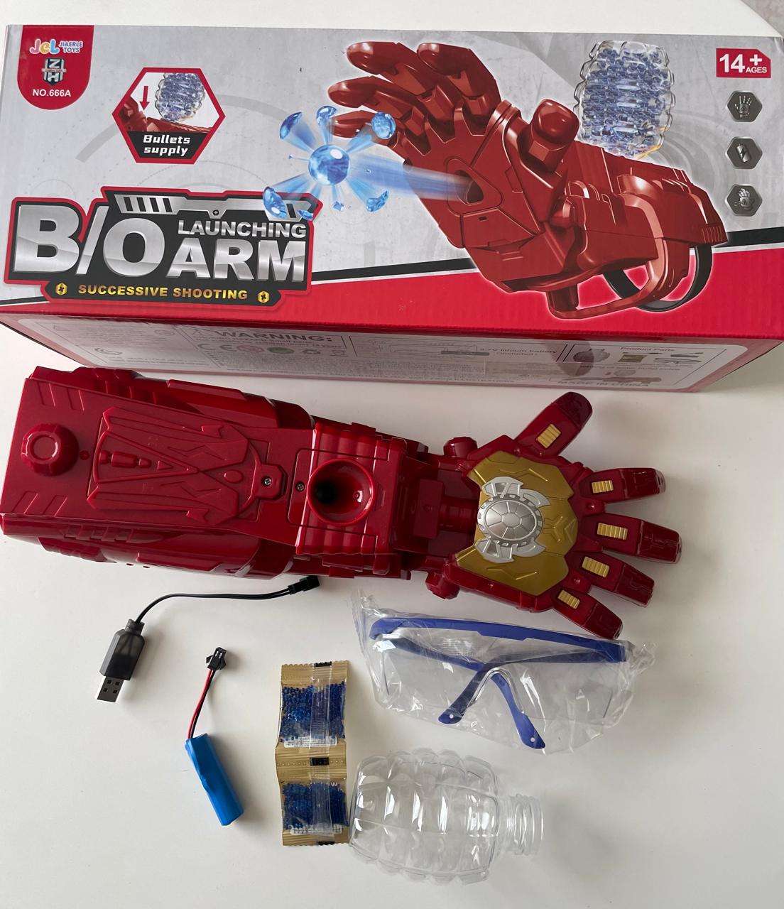 🦾 ¡LA DIVERSIÓN DEL FUTURO ESTÁ EN TUS MANOS!
PISTOLA MANO ROBOT IRON MAN CON MUNICIÓN DE HIDROGEL