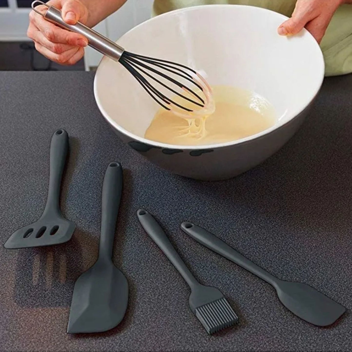 🍳 Set de 5 Espátulas de Silicona — Cocina Fácil, Práctica y Sin Complicaciones