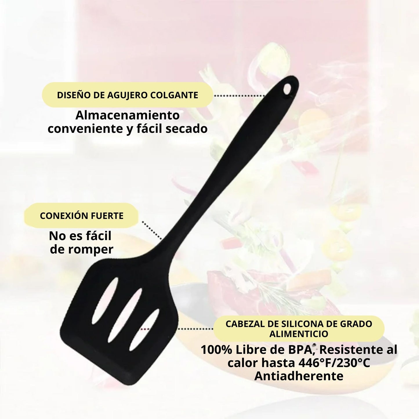 🍳 Set de 5 Espátulas de Silicona — Cocina Fácil, Práctica y Sin Complicaciones
